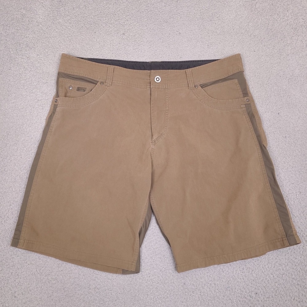 Kuhl Radikl Shorts Men Size 40 Brown Tan Outdoor Hiking Pockets Gorpcore Dadcore